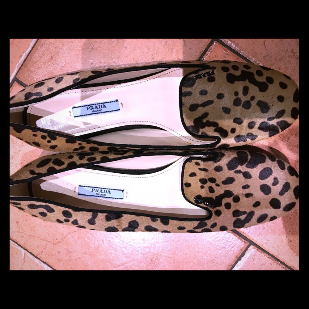 Prada leopard timeless flats